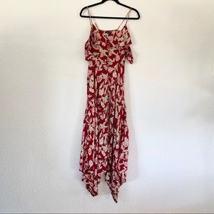 Topshop red floral dress